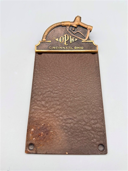 Vintage OPW Gas Pump Nozzle Metal Advertising Clipboard