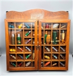 Group of Vintage Bullet Style Mini Sewing Kits with Display Case