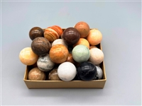 Group of (35) 1 Inch Decorative Polished Stone Round Balls